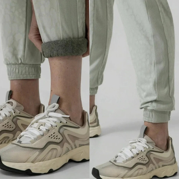 Athleta Brooklyn Lined Textured Jogger Pants Lined Serpentine Coast Grey Size 14 - Picture 2 of 16